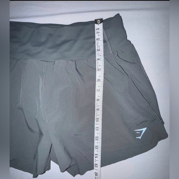 Gymshark Speed Shorts Charcoal Grey Built-in Knicker Adjustable Elastic Size M - Picture 7 of 9